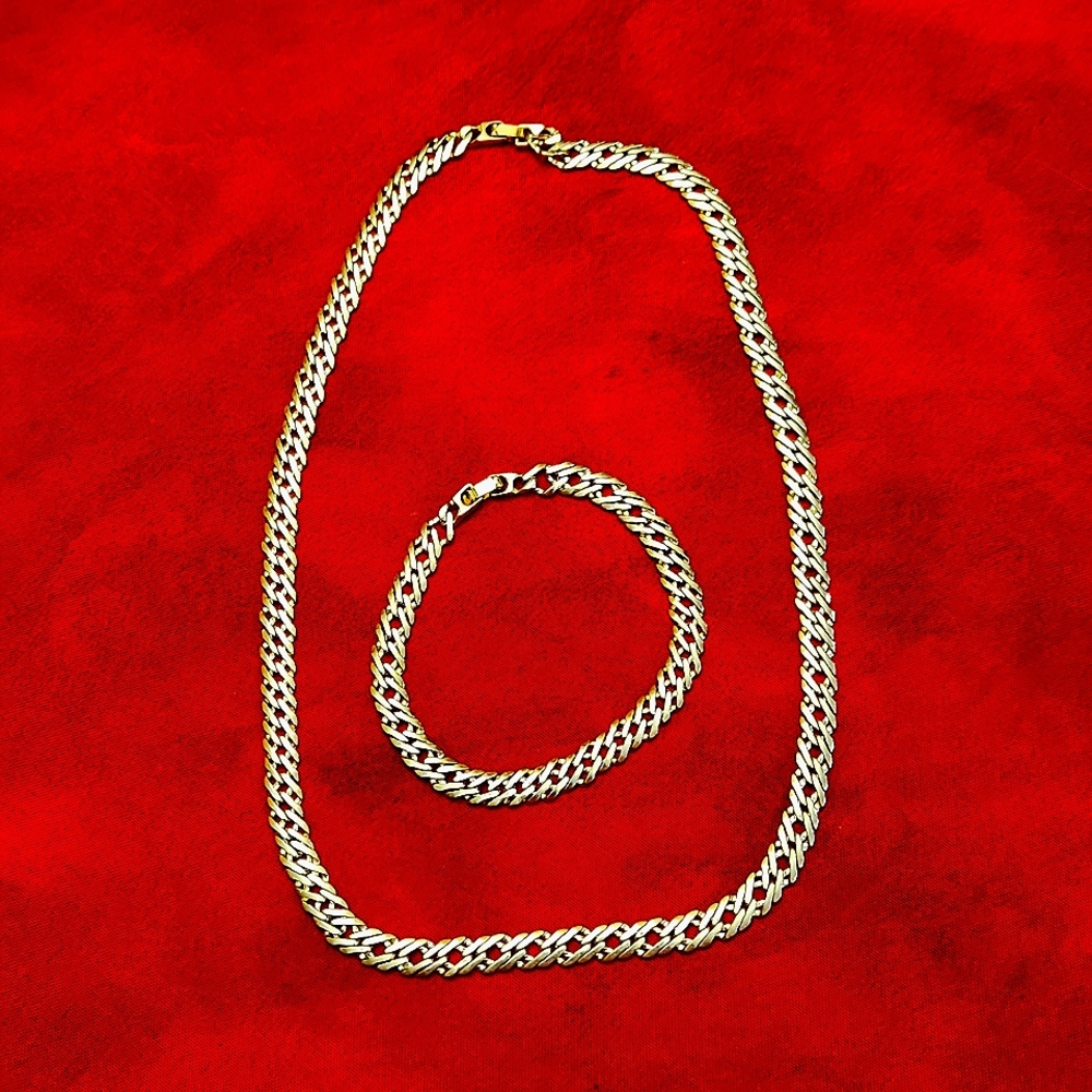 Chain and bracelet gold plated